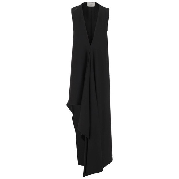【送料&関税込】SportMax Long Asymmetrical Viscose Twill Dre Sportmax Long Asymmetrical Viscose Twill Dress - NWT